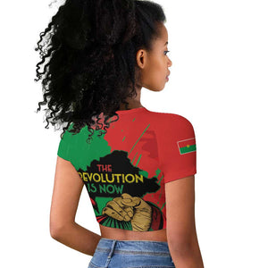 Burkina Faso I Stand With Traore Raglan Cropped T shirt