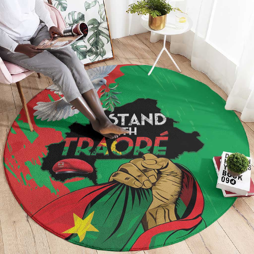 Burkina Faso I Stand With Traore Round Carpet