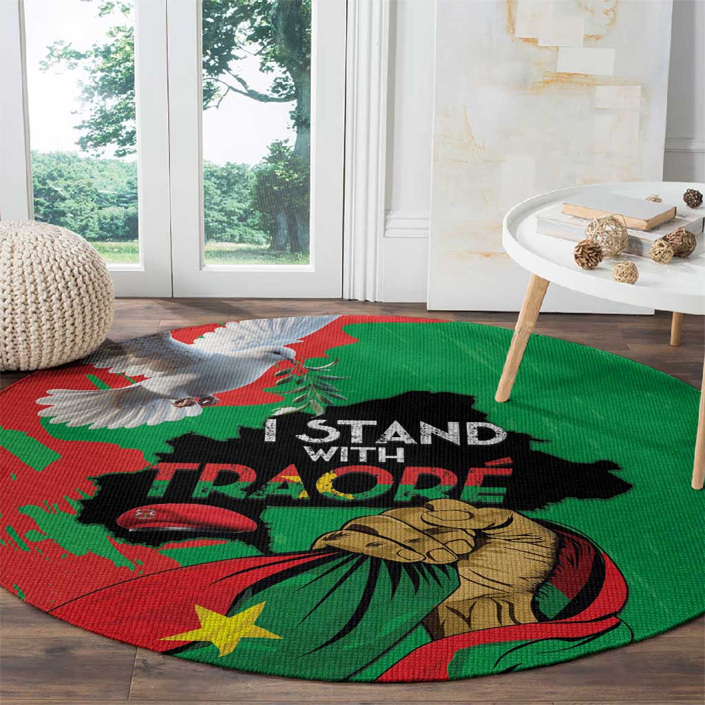 Burkina Faso I Stand With Traore Round Carpet