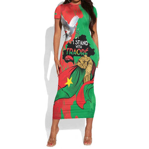 Burkina Faso I Stand With Traore Short Sleeve Bodycon Dress LT15