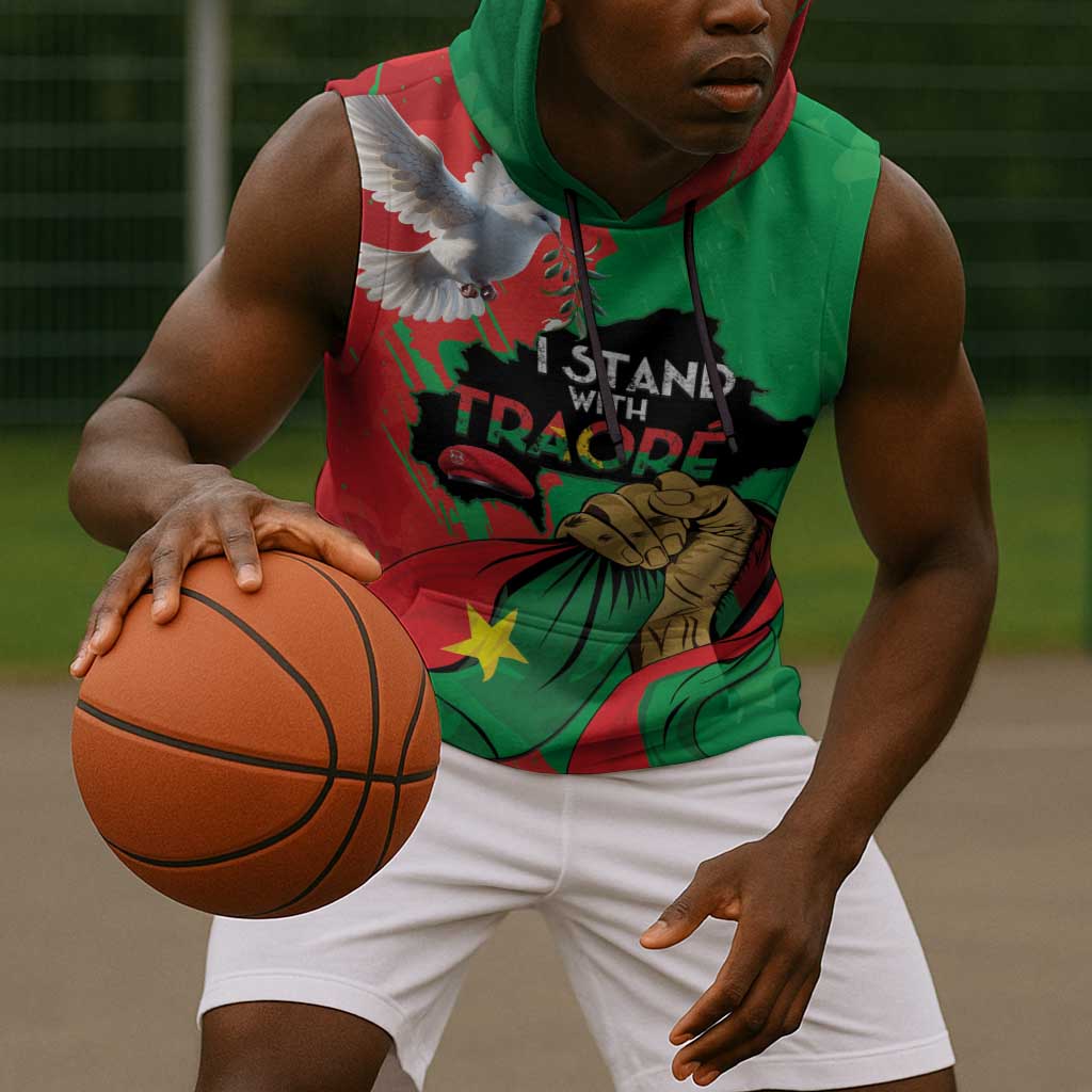 Burkina Faso I Stand With Traore Sleeveless Hoodie - African Pride