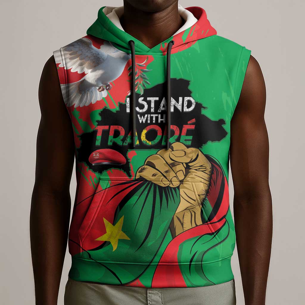 Burkina Faso I Stand With Traore Sleeveless Hoodie - African Pride