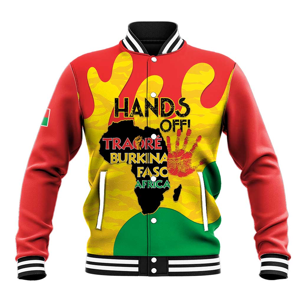 Hands Off Traore Burkina Faso Africa Baseball Jacket Military Pattern