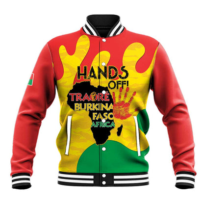 Hands Off Traore Burkina Faso Africa Baseball Jacket Military Pattern