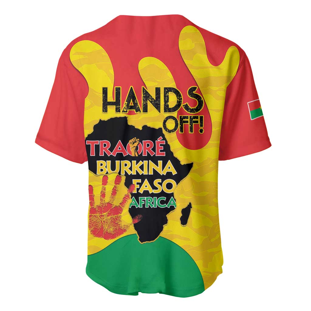 Hands Off Traore Burkina Faso Africa Baseball Jersey Military Pattern