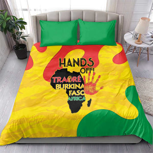 Hands Off Traore Burkina Faso Africa Bedding Set Military Pattern