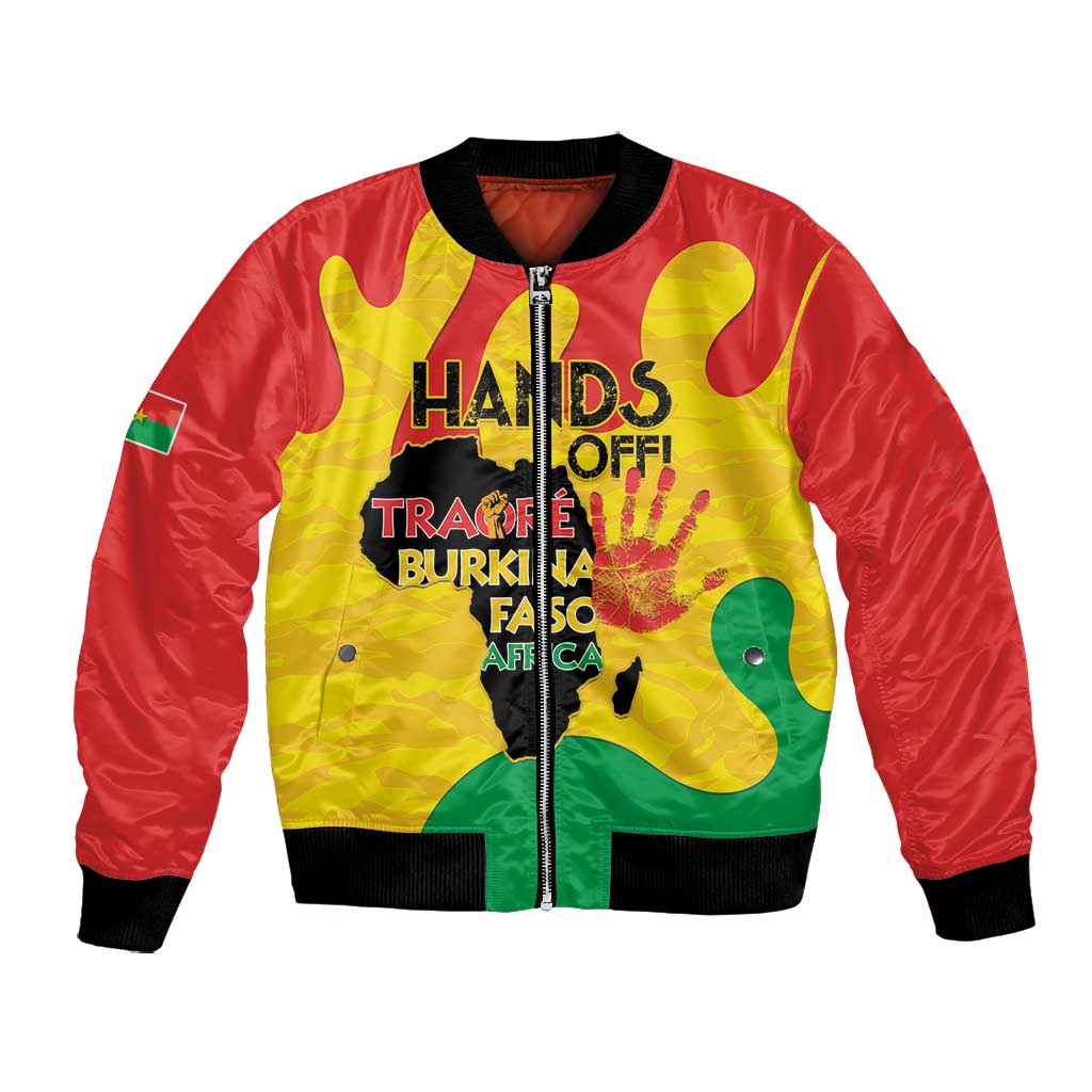 Hands Off Traore Burkina Faso Africa Bomber Jacket Military Pattern