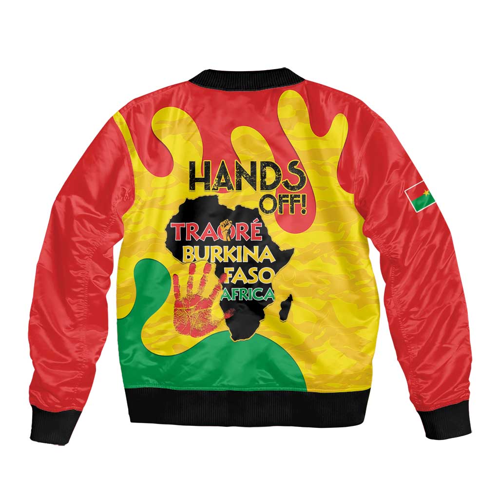 Hands Off Traore Burkina Faso Africa Bomber Jacket Military Pattern