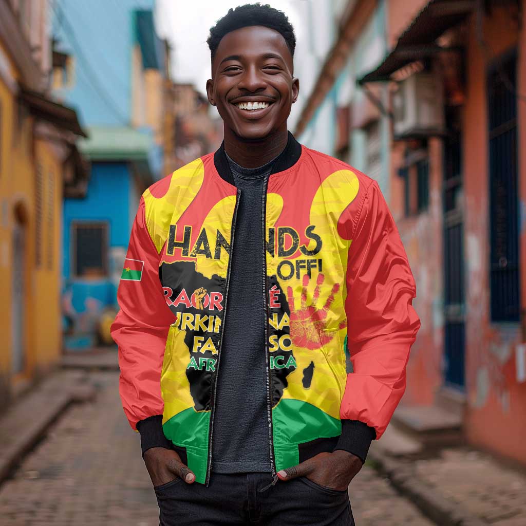 Hands Off Traore Burkina Faso Africa Bomber Jacket Military Pattern