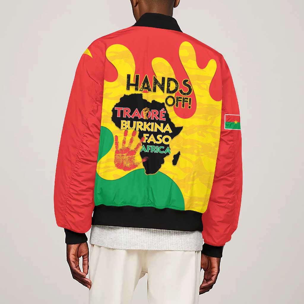 Hands Off Traore Burkina Faso Africa Bomber Jacket Military Pattern