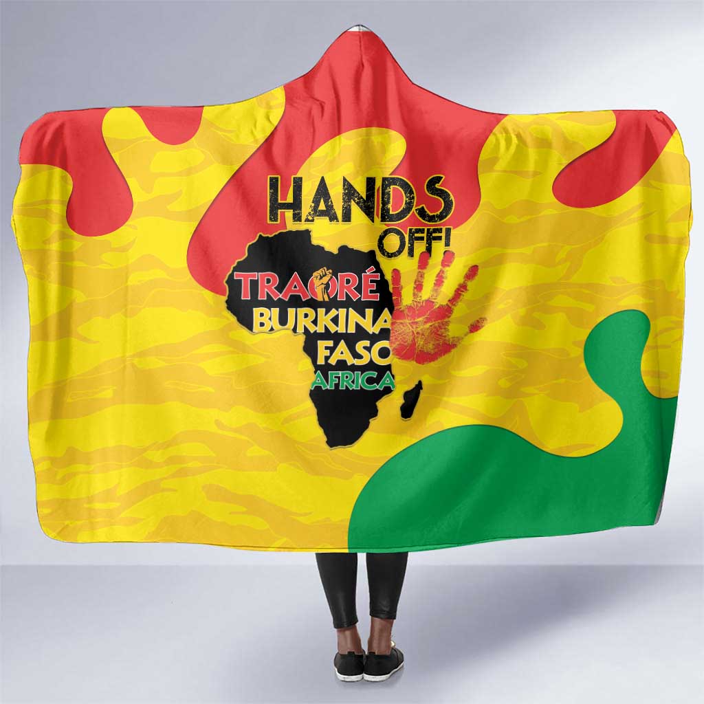 Hands Off Traore Burkina Faso Africa Hooded Blanket Military Pattern