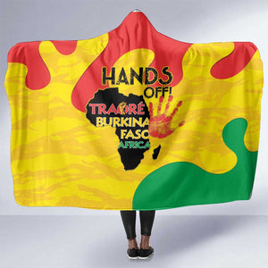 Hands Off Traore Burkina Faso Africa Hooded Blanket Military Pattern