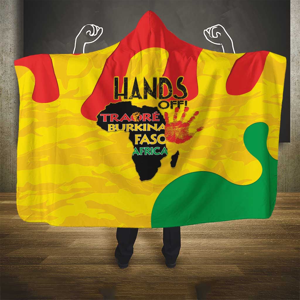 Hands Off Traore Burkina Faso Africa Hooded Blanket Military Pattern