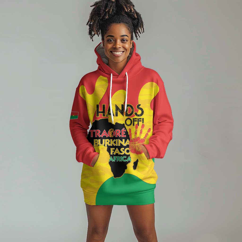Hands Off Traore Burkina Faso Africa Hoodie Dress Military Pattern