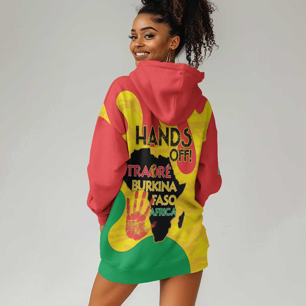 Hands Off Traore Burkina Faso Africa Hoodie Dress Military Pattern