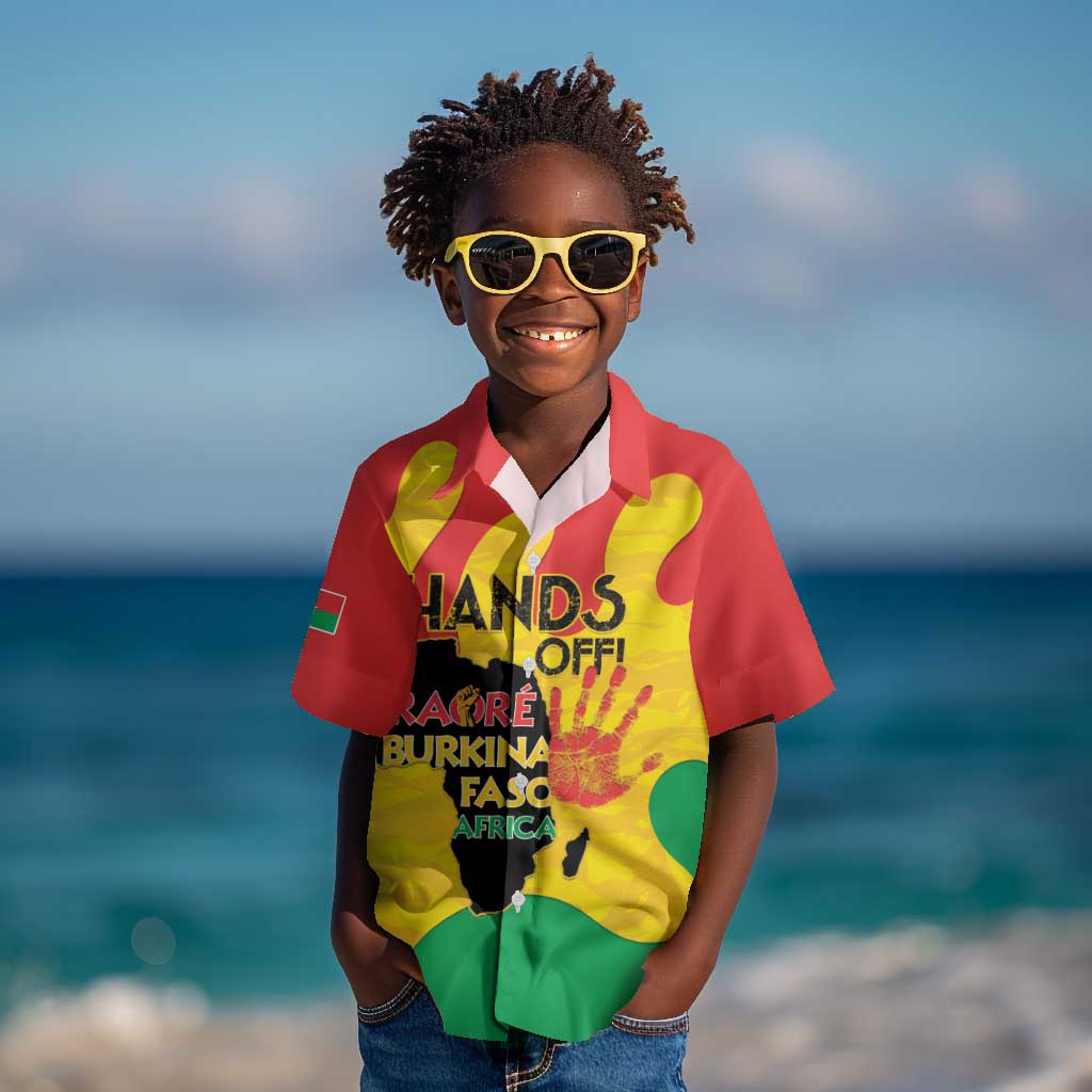 Hands Off Traore Burkina Faso Africa Kid Hawaiian Shirt Military Pattern