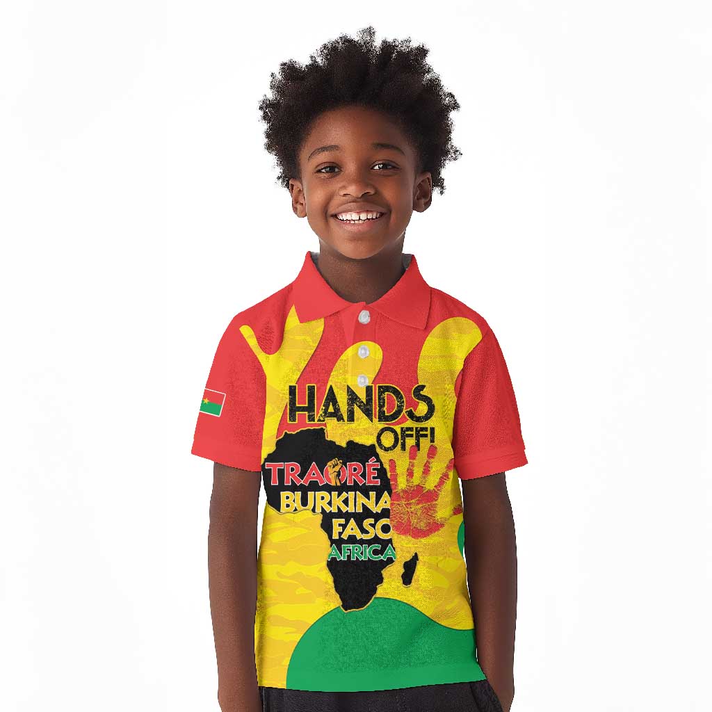 Hands Off Traore Burkina Faso Africa Kid Polo Shirt Military Pattern