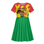Hands Off Traore Burkina Faso Africa Kid Short Sleeve Dress Military Pattern