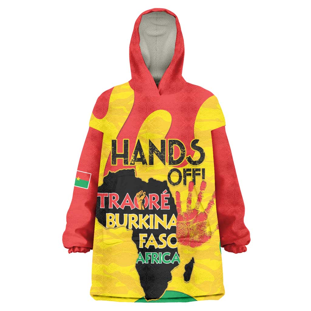 Hands Off Traore Burkina Faso Africa Kid Wearable Blanket Hoodie Military Pattern
