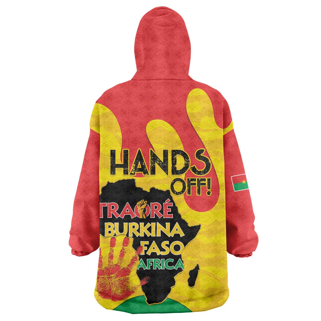 Hands Off Traore Burkina Faso Africa Kid Wearable Blanket Hoodie Military Pattern