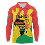 Hands Off Traore Burkina Faso Africa Long Sleeve Polo Shirt Military Pattern