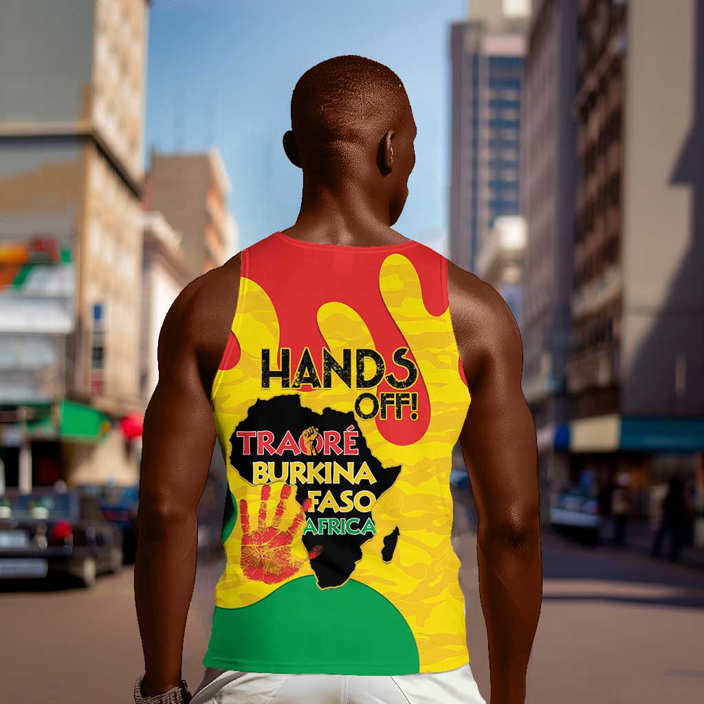 Hands Off Traore Burkina Faso Africa Men Tank Top Military Pattern
