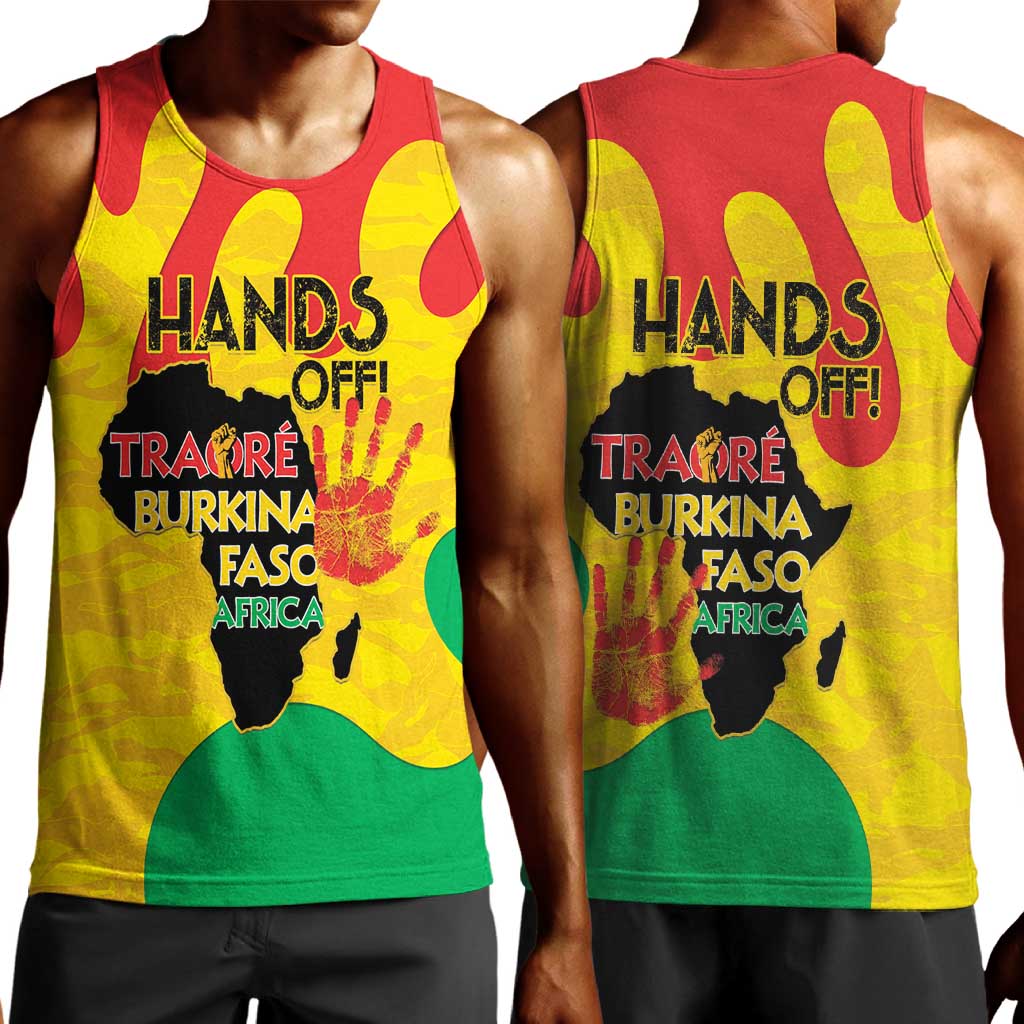 Hands Off Traore Burkina Faso Africa Men Tank Top Military Pattern