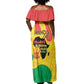 Hands Off Traore Burkina Faso Africa Off Shoulder Maxi Dress Military Pattern