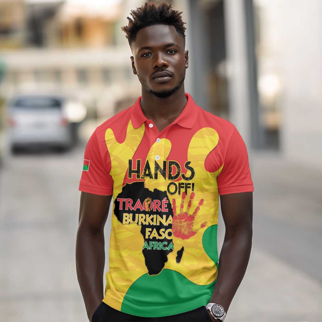 Hands Off Traore Burkina Faso Africa Polo Shirt Military Pattern