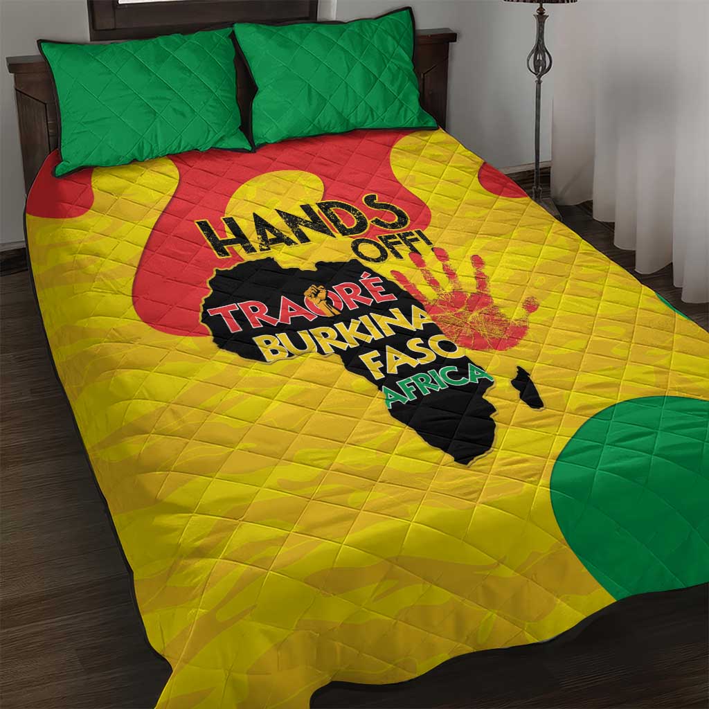 Hands Off Traore Burkina Faso Africa Quilt Bed Set Military Pattern
