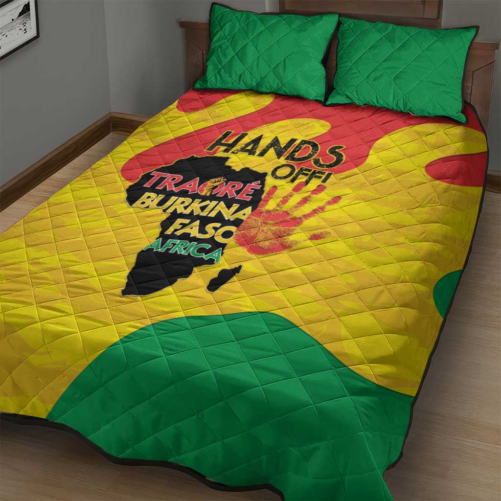Hands Off Traore Burkina Faso Africa Quilt Bed Set Military Pattern