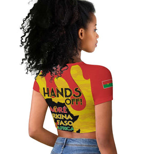 Hands Off Traore Burkina Faso Africa Raglan Cropped T shirt Military Pattern