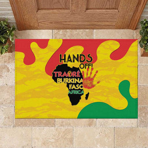 Hands Off Traore Burkina Faso Africa Rubber Doormat Military Pattern