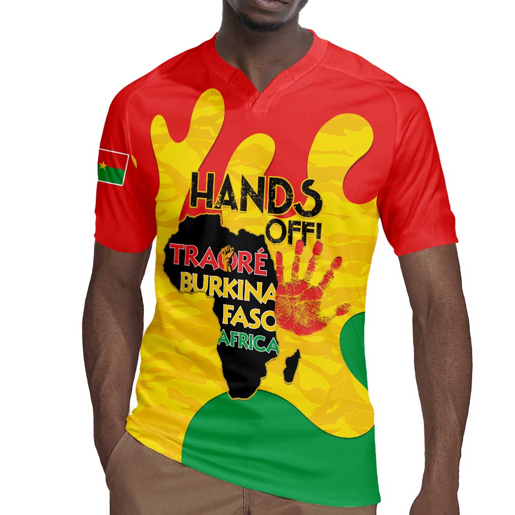 Hands Off Traore Burkina Faso Africa Rugby Jersey Military Pattern
