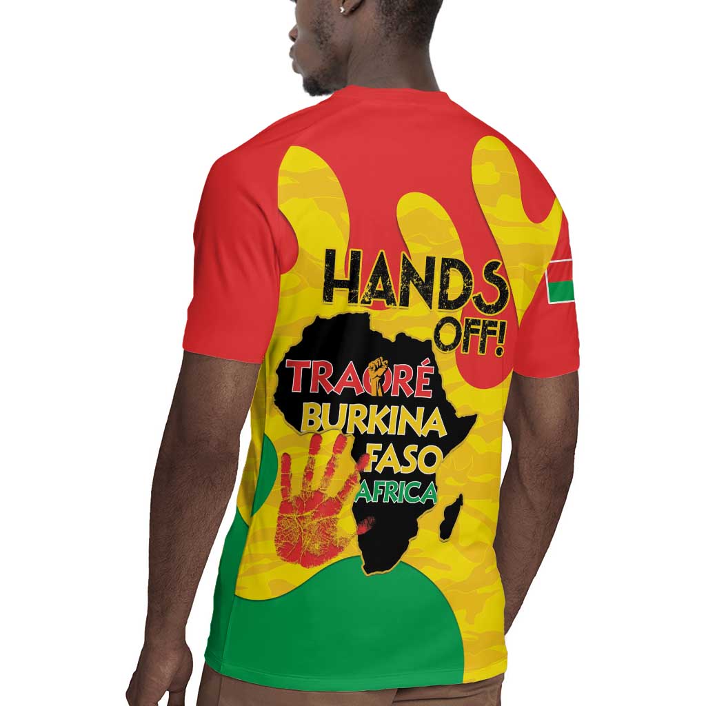 Hands Off Traore Burkina Faso Africa Rugby Jersey Military Pattern