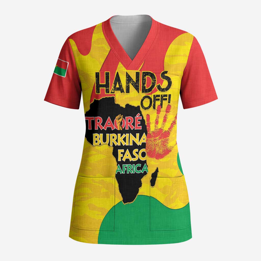 Hands Off Traore Burkina Faso Africa Scrub Top - African Pride