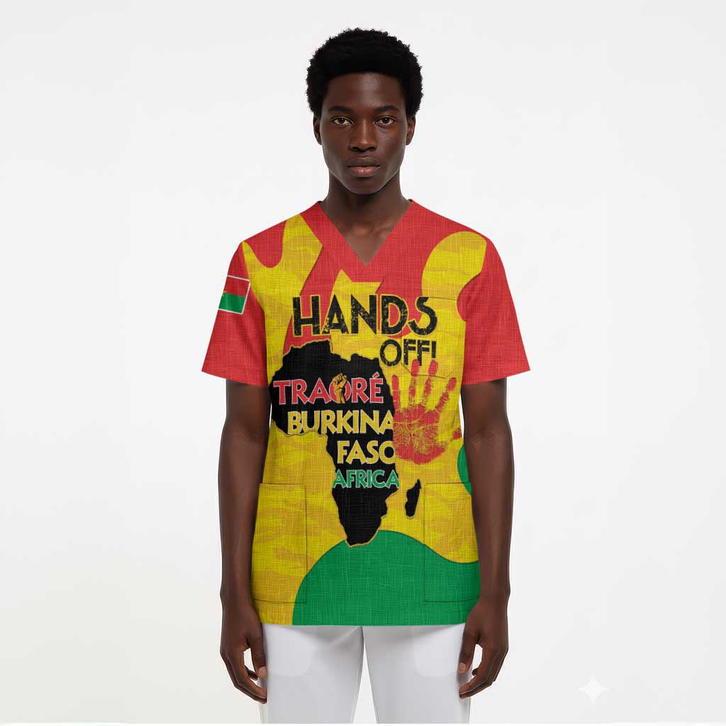 Hands Off Traore Burkina Faso Africa Scrub Top - African Pride