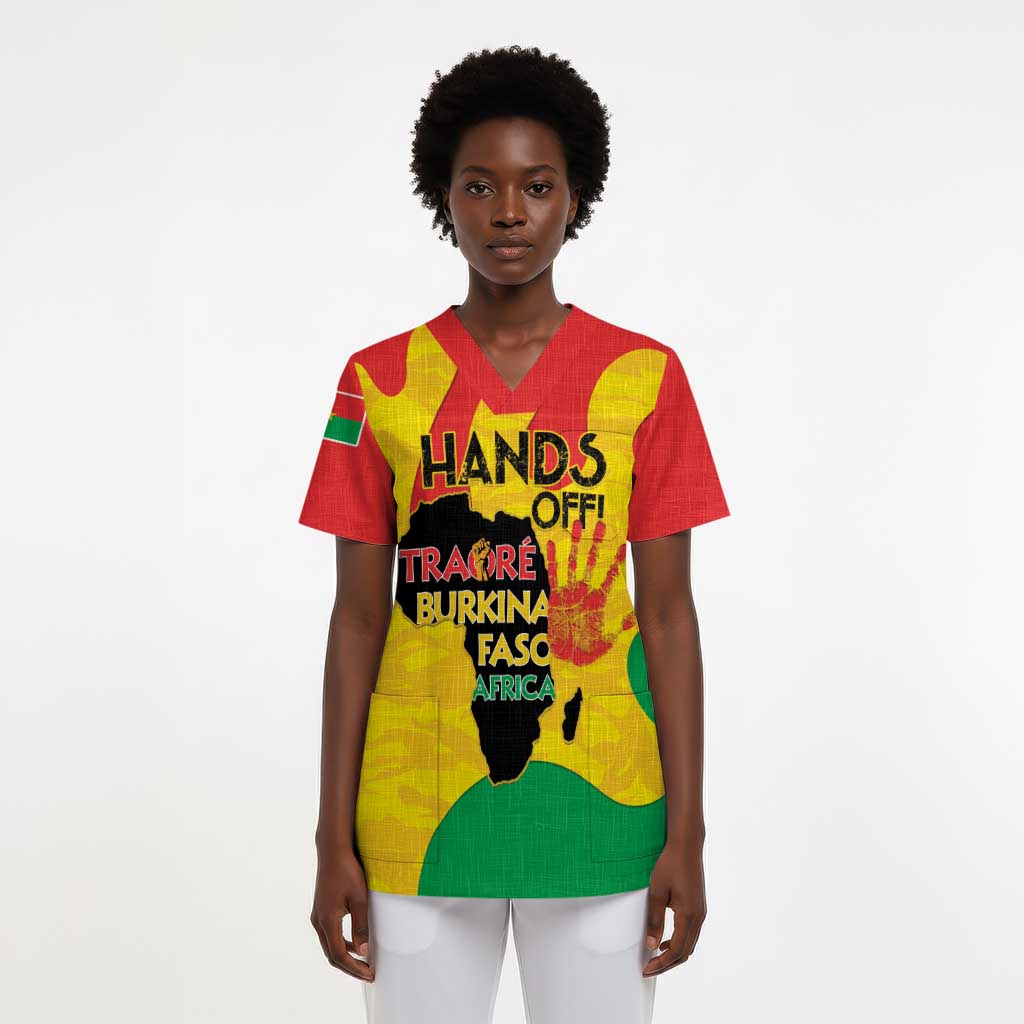 Hands Off Traore Burkina Faso Africa Scrub Top - African Pride