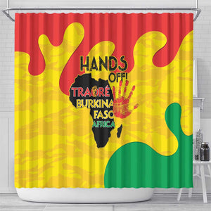 Hands Off Traore Burkina Faso Africa Shower Curtain Military Pattern