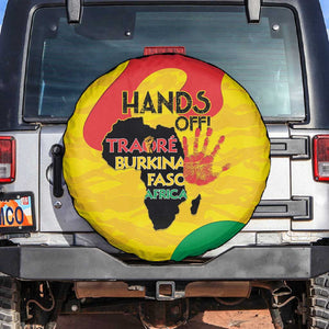Hands Off Traore Burkina Faso Africa Spare Tire Cover Military Pattern