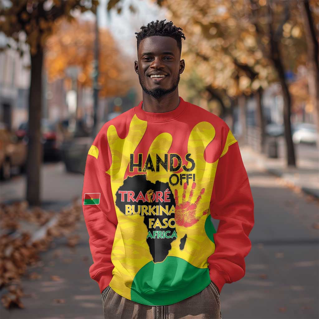 Hands Off Traore Burkina Faso Africa Sweatshirt Military Pattern