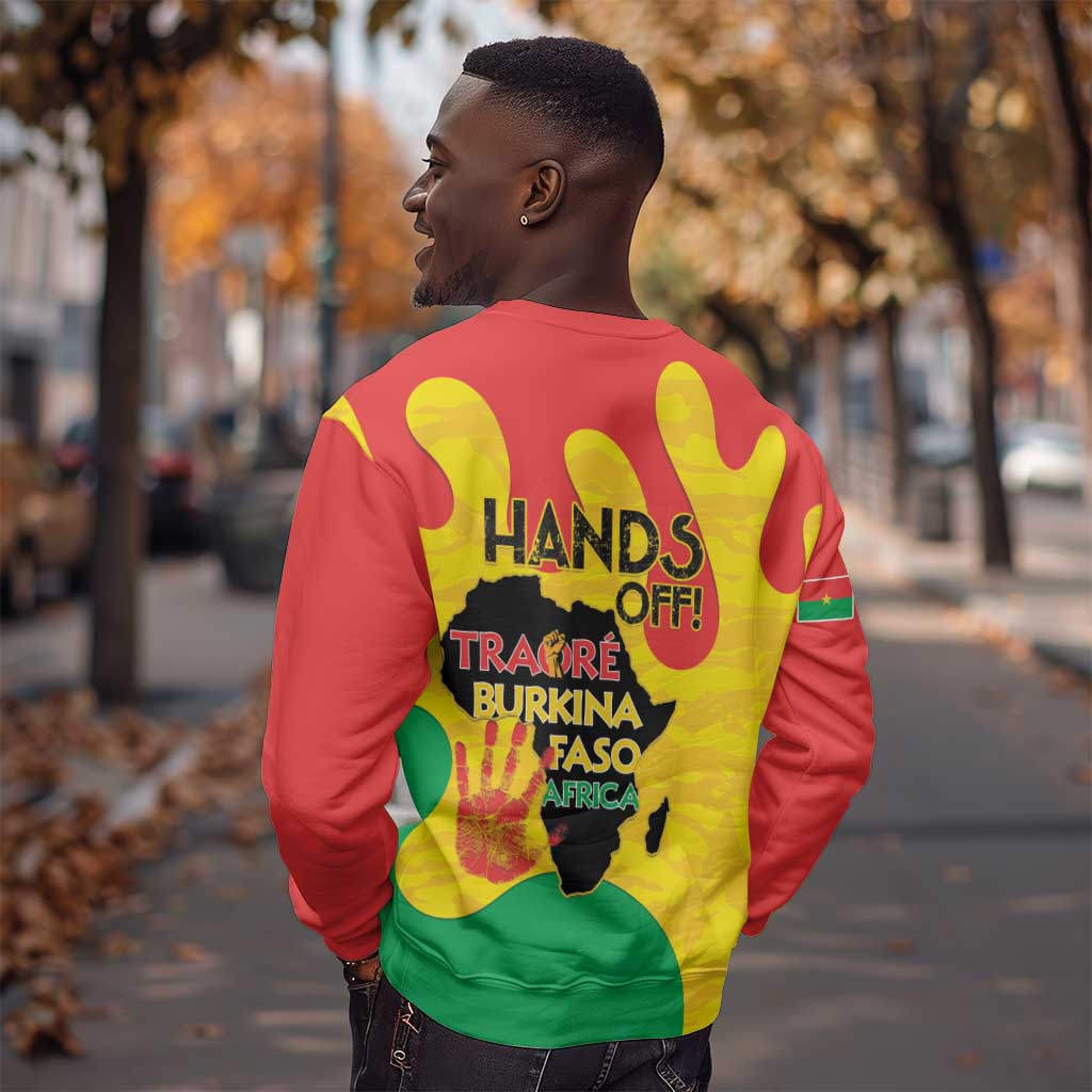 Hands Off Traore Burkina Faso Africa Sweatshirt Military Pattern
