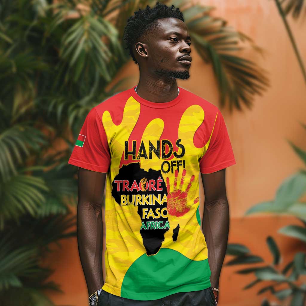 Hands Off Traore Burkina Faso Africa T shirt Military Pattern