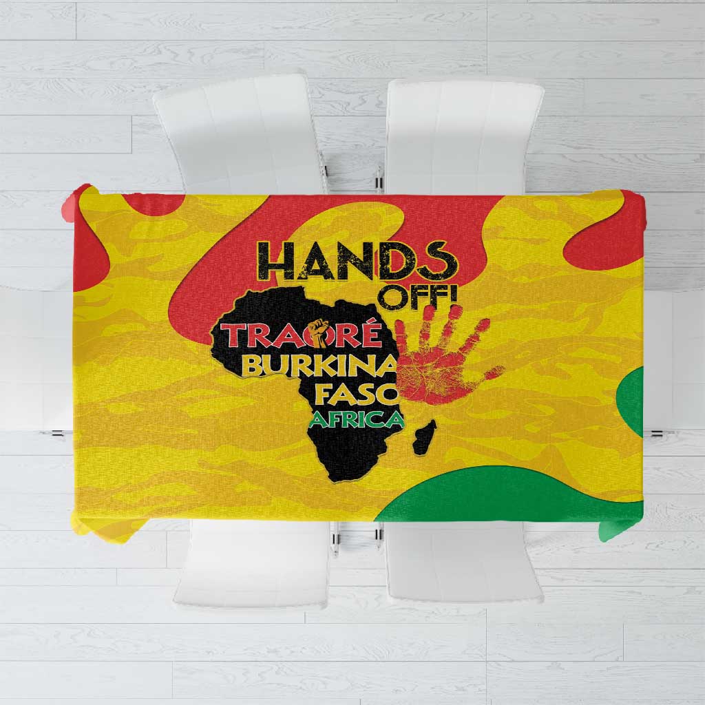 Hands Off Traore Burkina Faso Africa Tablecloth Military Pattern