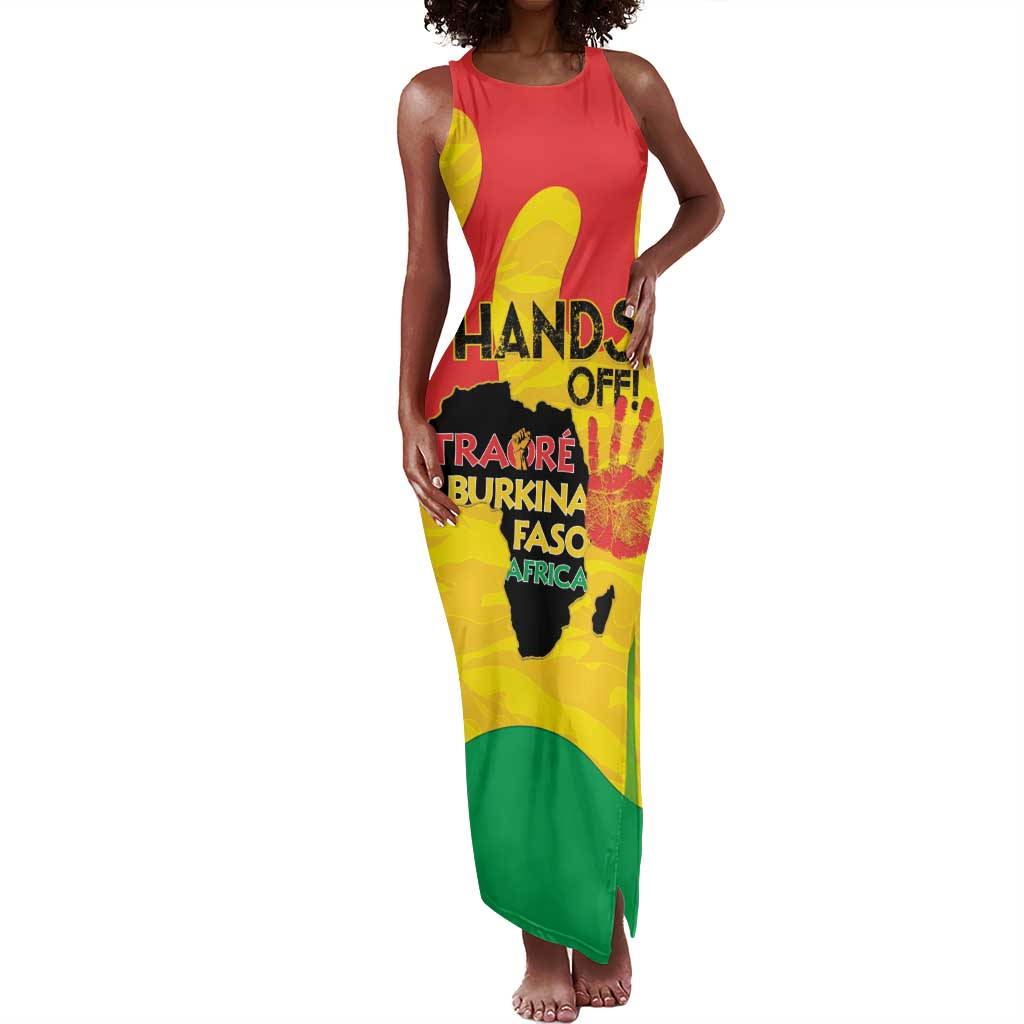 Hands Off Traore Burkina Faso Africa Tank Maxi Dress Military Pattern