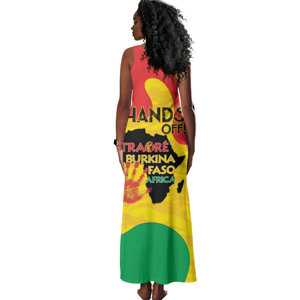 Hands Off Traore Burkina Faso Africa Tank Maxi Dress Military Pattern