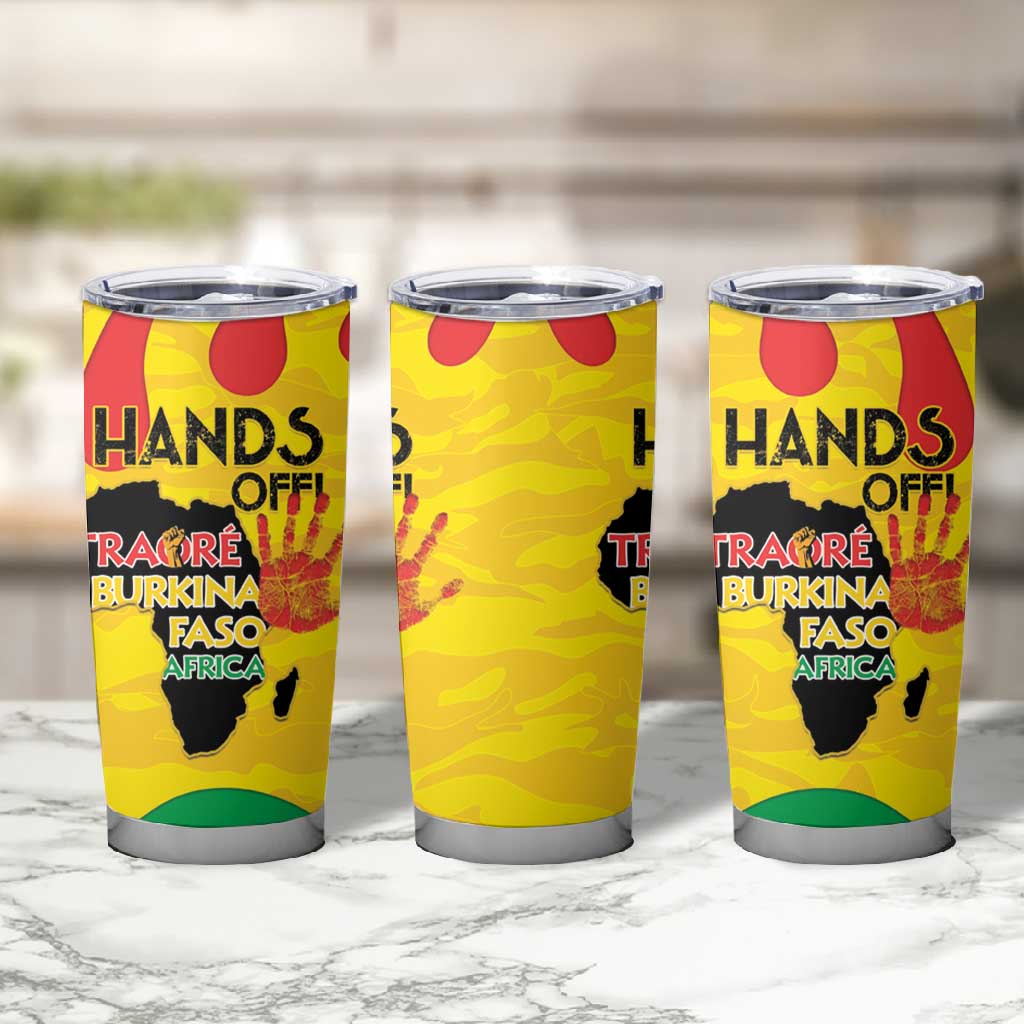 Hands Off Traore Burkina Faso Africa Tumbler Cup Military Pattern