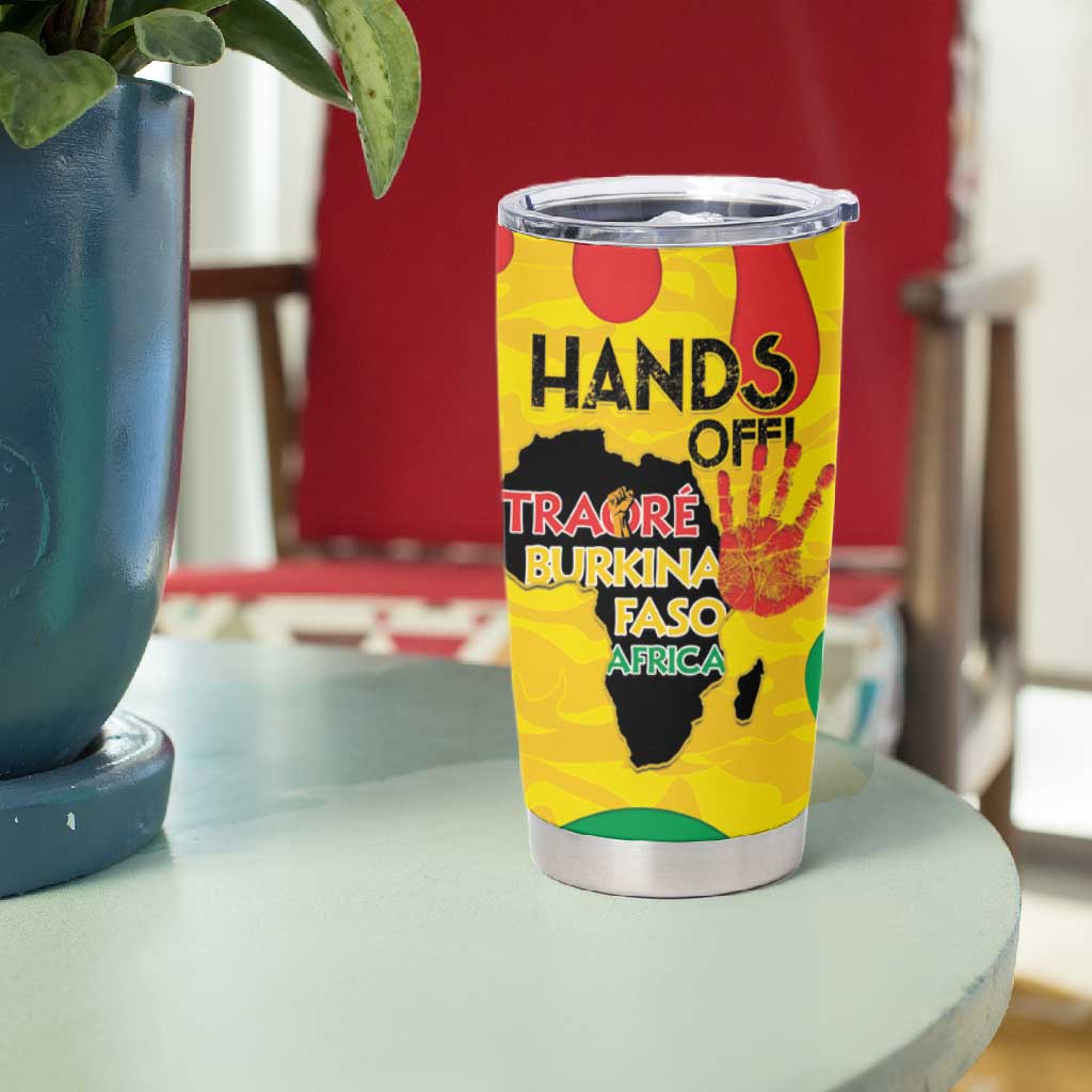 Hands Off Traore Burkina Faso Africa Tumbler Cup Military Pattern