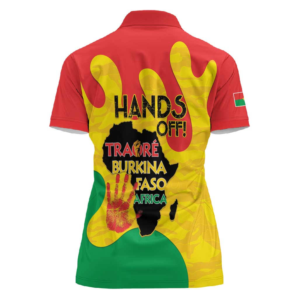 Hands Off Traore Burkina Faso Africa Women Polo Shirt Military Pattern
