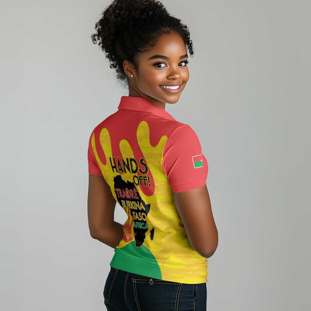 Hands Off Traore Burkina Faso Africa Women Polo Shirt Military Pattern